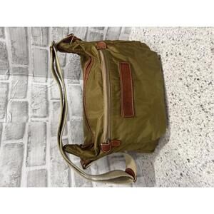 Felisi Vintage Nylon & Leather Shoulder Bag in the Signature Olive Khaki Green